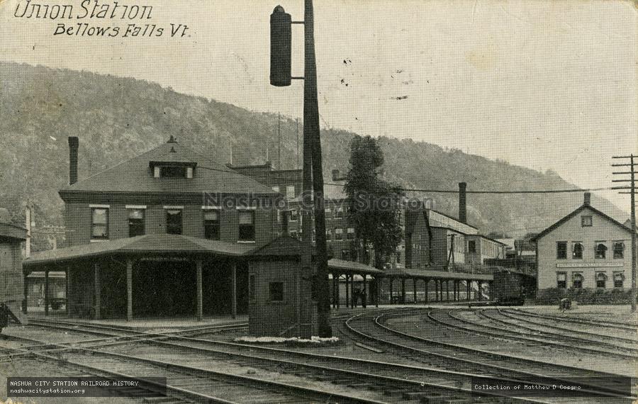 Postcard: Union Station, Bellows Falls, Vermont